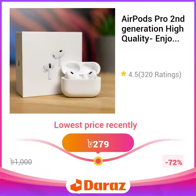 AirPods Pro 2nd generation High Quality- Enjoy Immersive Sound - Enhanced Noise Reduction - Wireless Convenience (replica)